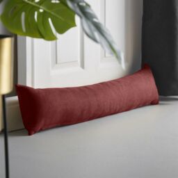 Luxury Living Velvet Chenille Draught Excluder in Red - Size: 90 cm x 15 cm - thumbnail 2