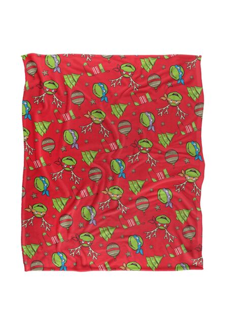 Teenage Mutant Ninja Turtles TMNT Christmas Pattern Silky Touch Super Soft Throw Blanket 152 X 127 cm in White - image 1