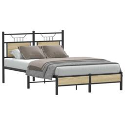 Berkfield Home Bed Frame without Mattress Sonoma Oak 120x200 cm Engineered Wood in Light Tan - Size: Small Double - thumbnail 3