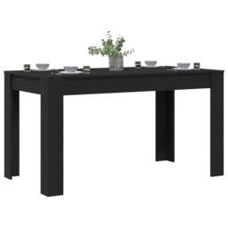 Berkfield Home Modern Black Oak Dining Table 140x74.5x76 cm - Made of Engineered Wood