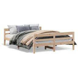 Berkfield Home Bed Frame without Mattress 120x200 cm Solid Wood Pine in Brown - Size: Small Double - thumbnail 1