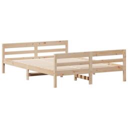 Berkfield Home Bed Frame without Mattress 120x200 cm Solid Wood Pine in Brown - Size: Small Double - thumbnail 6