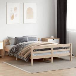 Berkfield Home Bed Frame without Mattress 120x200 cm Solid Wood Pine in Brown - Size: Small Double - thumbnail 3