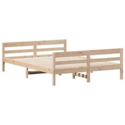 Berkfield Home Bed Frame without Mattress 120x200 cm Solid Wood Pine in Brown - Size: Small Double - thumbnail 2