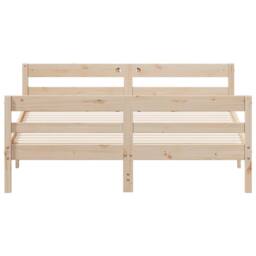 Berkfield Home Bed Frame without Mattress 120x200 cm Solid Wood Pine in Brown - Size: Small Double - thumbnail 4