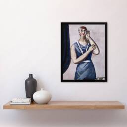 Artery8 Valentine Tessier Portrait Painting Beckmann Framed Wall Art Print in Pink - Size: A4 - thumbnail 4