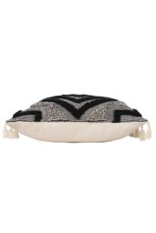 Furn Kalai Geometric Tufted Woven Cotton Cushion in Black - Size: 45 cm x 45 cm - thumbnail 3
