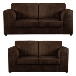 Furniture 786 Jumbo Cord Full Back 3+2 Seater Sofa Set in Chocolate - thumbnail 1