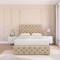 "Sloomy Watson Divan Bed Base 4 Drawers 12"" Footboard & 54"" Floor Standing Headboard in Cream - Size: Super King" - thumbnail 2