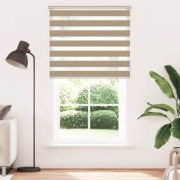 Berkfield Home Zebra Blind Sand Brown 130x230 cm Fabric Width 125.9 cm Polyester - thumbnail 1