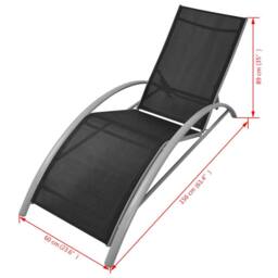 Berkfield Home Sun Loungers with Table Aluminium Black - thumbnail 7