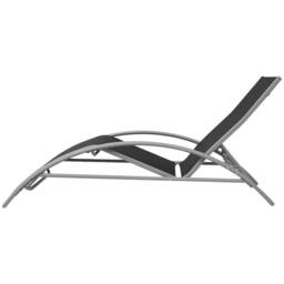 Berkfield Home Sun Loungers with Table Aluminium Black - thumbnail 5