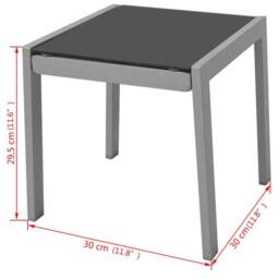 Berkfield Home Sun Loungers with Table Aluminium Black - thumbnail 8