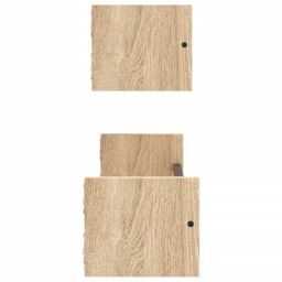 Berkfield Home Wall Shelves with Bars 2 pcs Sonoma Oak 60x16x14 cm in Brown - Size: 60 x 16 x 14 cm - thumbnail 5