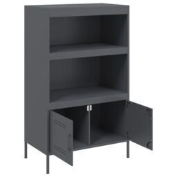 Berkfield Home Highboard Anthracite 68x39x113 cm Steel in Brown - Size: 68 x 39 x 113 cm - thumbnail 9
