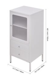 H&O Direct Steel File Cabinet Storage Cabinet with 2 Drawers & 2 Adjustable Shelves in White - thumbnail 6