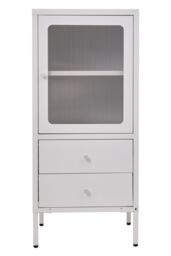 H&O Direct Steel File Cabinet Storage Cabinet with 2 Drawers & 2 Adjustable Shelves in White - thumbnail 3