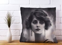 Warren Reed - Designer Edwardian Showgirl Cushions in Black - Size: 45 cm x 45 cm - thumbnail 2