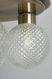 BHS Lighting Diana Antique Brass 3 Light Flush Bathroom Ceiling Light in Gold - thumbnail 3