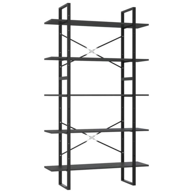 Berkfield Home 5-Tier Book Cabinet Grey 100x30x175 cm Engineered Wood - Size: 100 x 30 x 175 cm - image 1