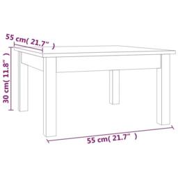 Berkfield Home Coffee Table Grey 55x55x30 cm Solid Wood Pine - Size: 55 x 55 x 30 cm - thumbnail 7