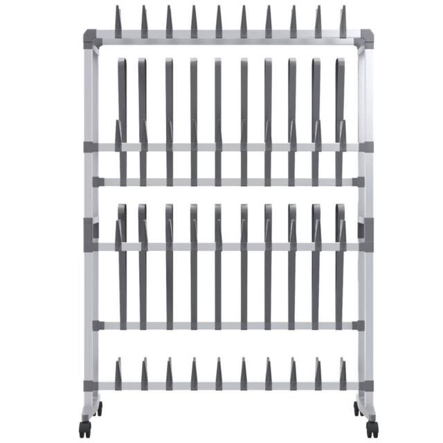 Berkfield Home Shoe Rack with Wheels Silver 89x27x120 cm - Size: 89 x 27 x 120 cm - image 1