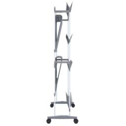 Berkfield Home Shoe Rack with Wheels Silver 89x27x120 cm - Size: 89 x 27 x 120 cm - thumbnail 4