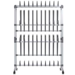 Berkfield Home Shoe Rack with Wheels Silver 89x27x120 cm - Size: 89 x 27 x 120 cm - thumbnail 1