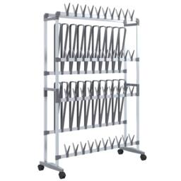 Berkfield Home Shoe Rack with Wheels Silver 89x27x120 cm - Size: 89 x 27 x 120 cm - thumbnail 3