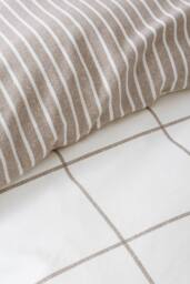 Bianca Brushed Regal Check Cotton Reversible Duvet Cover Set in Brown - Size: King - thumbnail 5