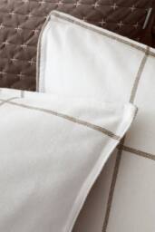 Bianca Brushed Regal Check Cotton Reversible Duvet Cover Set in Brown - Size: King - thumbnail 4