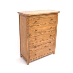 Cabinet Bits Trivento 5 Drawer Chest of Drawers Brass Knob in Natural - thumbnail 3