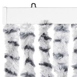 Berkfield Home Fly Curtain Light Grey & Dark Grey 100x200 cm Chenille - thumbnail 4