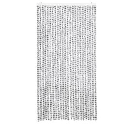 Berkfield Home Fly Curtain Light Grey & Dark Grey 100x200 cm Chenille - thumbnail 3