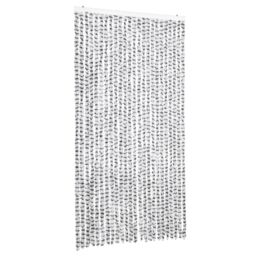 Berkfield Home Fly Curtain Light Grey & Dark Grey 100x200 cm Chenille - thumbnail 2