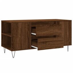 Berkfield Home Coffee Table Brown Oak 102x44.5x50 cm Engineered Wood - thumbnail 6