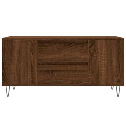 Berkfield Home Coffee Table Brown Oak 102x44.5x50 cm Engineered Wood - thumbnail 5