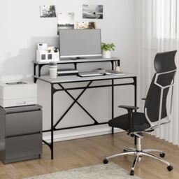 Berkfield Home Desk Grey Sonoma 100x50x90 cm Engineered Wood & Iron - Size: 100 x 50 x 90 cm