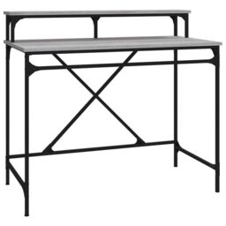 Berkfield Home Desk Grey Sonoma 100x50x90 cm Engineered Wood & Iron - Size: 100 x 50 x 90 cm - thumbnail 2