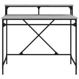 Berkfield Home Desk Grey Sonoma 100x50x90 cm Engineered Wood & Iron - Size: 100 x 50 x 90 cm - thumbnail 5