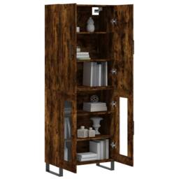 Berkfield Home Highboard Smoked Oak 69.5x34x180 cm Engineered Wood in Brown - thumbnail 3