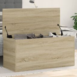 Berkfield Home Storage Box Sonoma Oak 100x42x46 cm Engineered Wood in Brown - Size: 100 x 42 x 46 cm - thumbnail 1