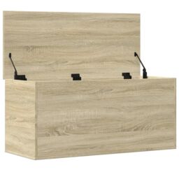 Berkfield Home Storage Box Sonoma Oak 100x42x46 cm Engineered Wood in Brown - Size: 100 x 42 x 46 cm - thumbnail 7