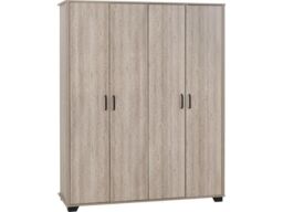 Seconique Oliver 4 Door Wardrobe Bedroom Set in Light Oak - thumbnail 2