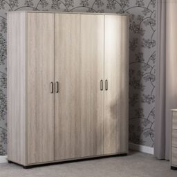 Seconique Oliver 4 Door Wardrobe Bedroom Set in Light Oak - thumbnail 8