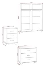 Seconique Oliver 4 Door Wardrobe Bedroom Set in Light Oak - thumbnail 6