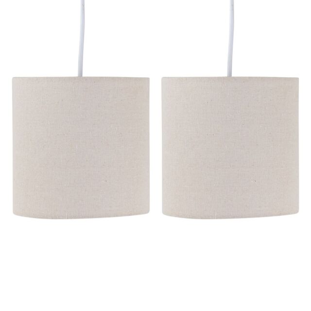 First Choice Lighting Set of 2 Natural Linen 15.5cm Table Lamp Shades - image 1