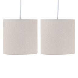 First Choice Lighting Set of 2 Natural Linen 15.5cm Table Lamp Shades - thumbnail 1