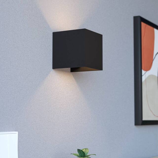 Eglo Rincine LED Neutral White Motion Sensor Rechargeable Wall Light, Black - image 1