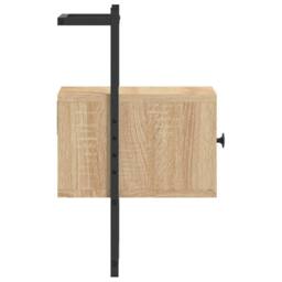 Berkfield Home Bedside Cabinet Wall-mounted Sonoma Oak 35x30x51 cm Engineered Wood in Light Brown - Size: 35 x 30 x 51 cm - thumbnail 6